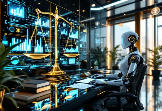 Imagen decorativa sobre gestión jurídica digital, generada o asistida por IA